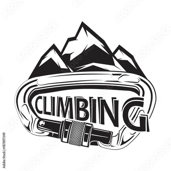 Fototapeta Climbing logotype and badge