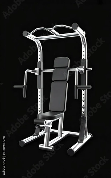 Fototapeta Multi functional home gym system with adjustable bench