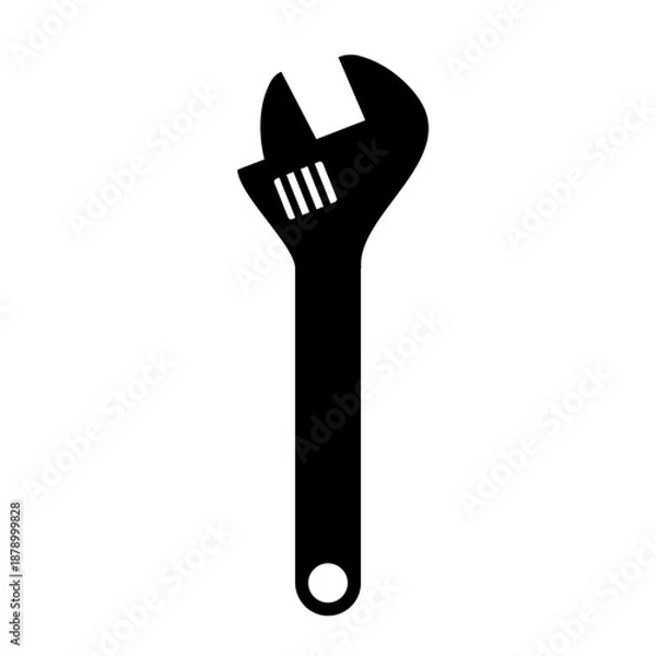Obraz Monkey wrench icon. Adjustable wrench vector design