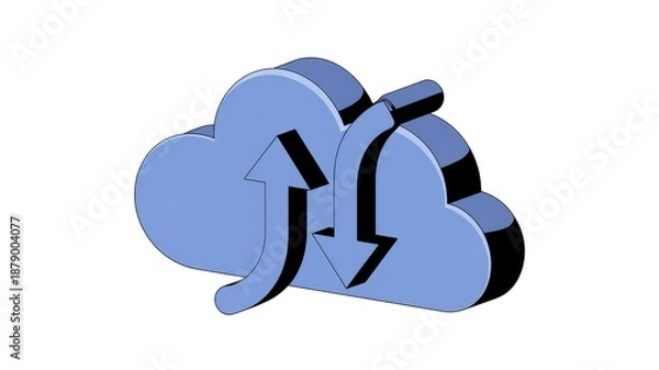 Fototapeta Cloud computing data transfer concept with arrows