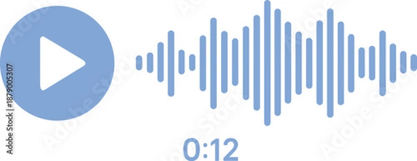 Obraz Voice memo audio message player with play button