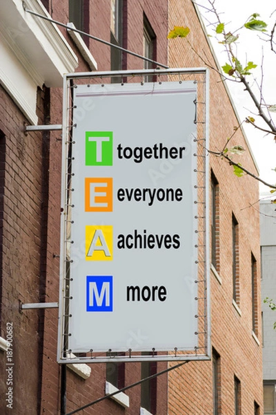 Fototapeta work team concept on sign