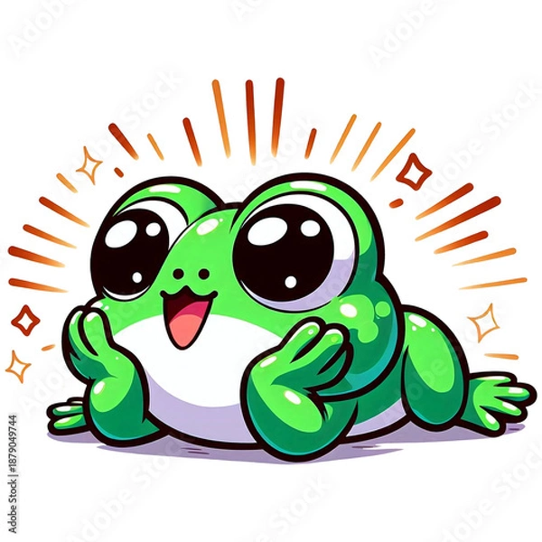 Obraz A frog lying flat on the ground relaxing