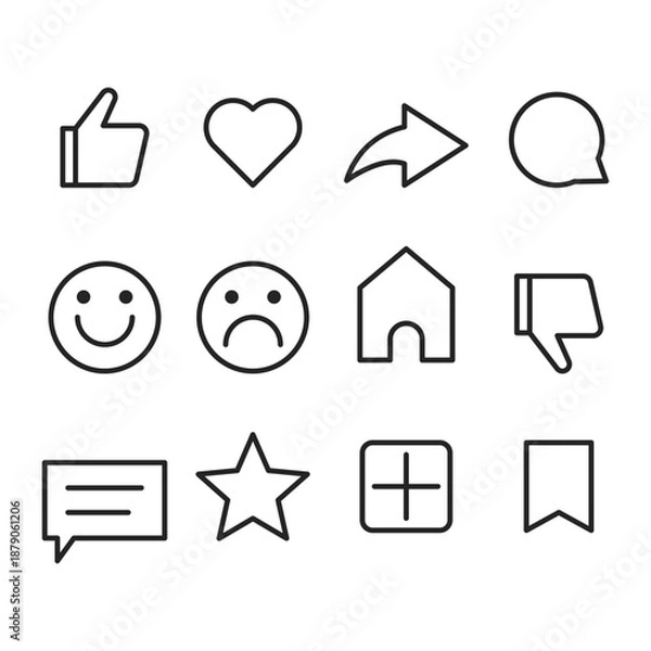 Obraz Social Media Icon Set Vector Design.