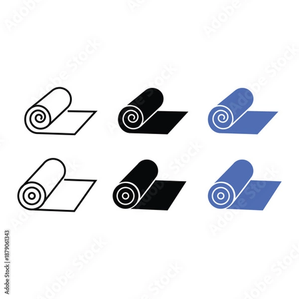 Obraz Yoga Mat Icon Set Vector Design.