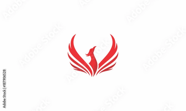 Obraz feniks, ptak, ogień, mucha, godło symbol wektor logo