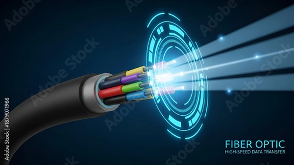 Obraz Fiber optic data transfer