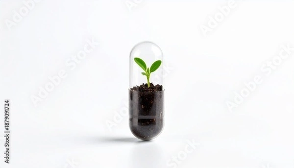 Obraz Plant growing inside transparent pill capsule