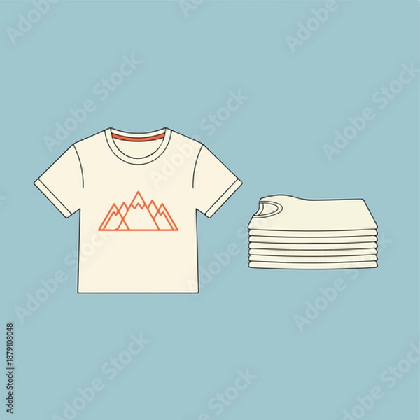 Fototapeta Mountain Design T-Shirt and Stack Vector