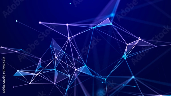 Obraz Global network connections. Big data and digital dots. 3D rendering.