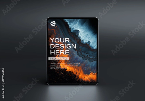 Obraz Tablet Device Mockup On Black Background