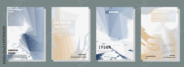 Obraz Abstract gradient poster background vector set

.