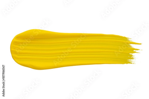 Obraz yellow paint brush stroke on white