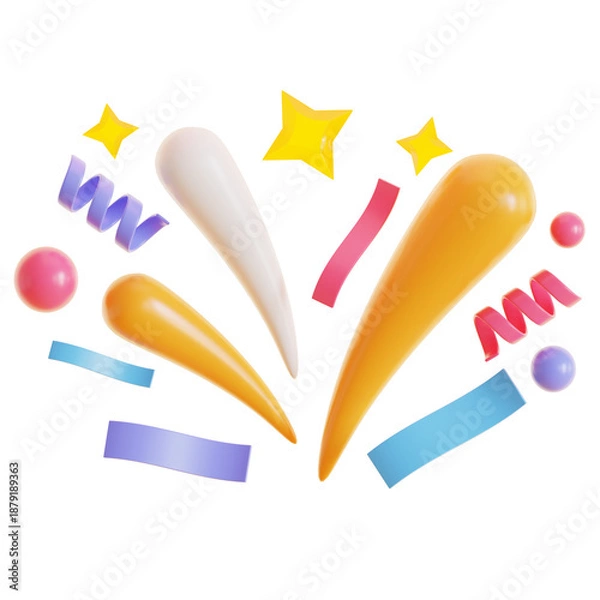 Obraz Joyful Confetti Splash 3D Illustration