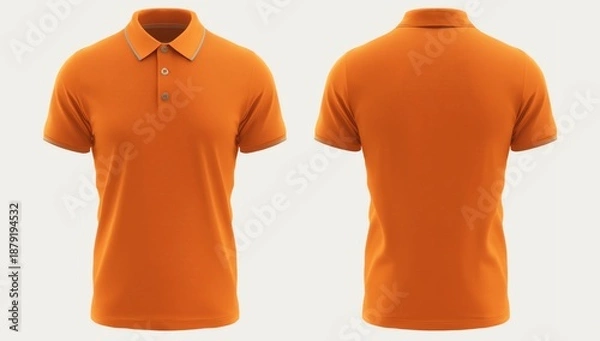 Obraz Orange Collared Shirt Design Template