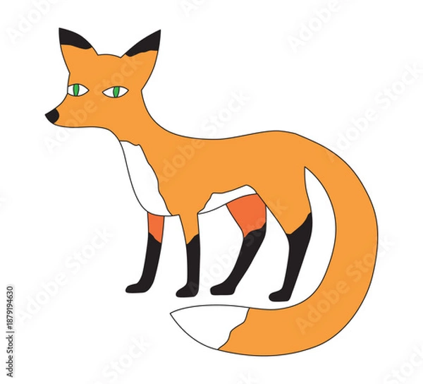 Obraz Fox cartoon illustration isolated vector