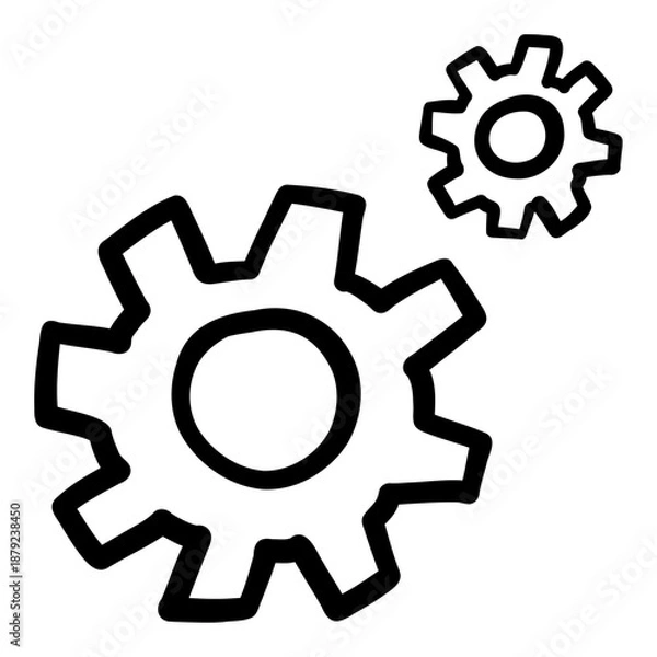 Fototapeta Settings hand drawn icon