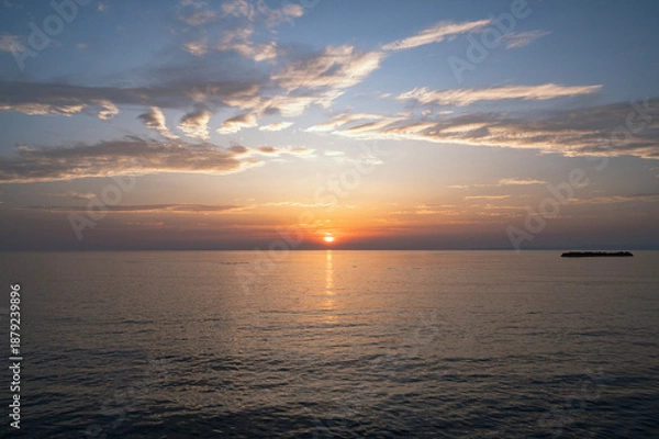 Obraz 新潟　出雲崎の夕景