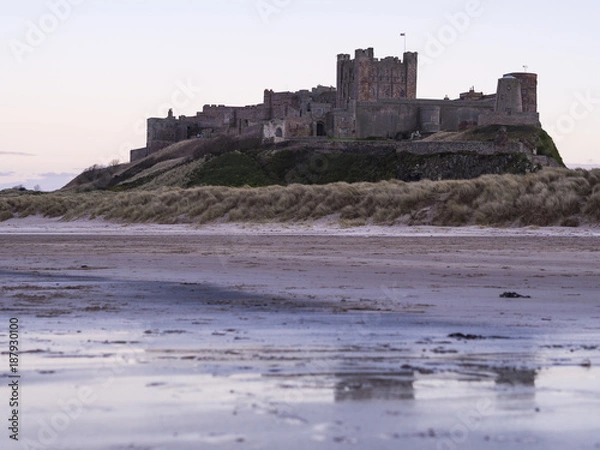 Fototapeta Bamburgh Castle in Evening Sun
