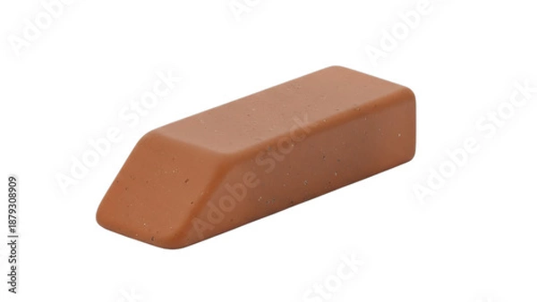 Obraz Brown Rectangular Wax Bar with Angled End Isolated on White Background