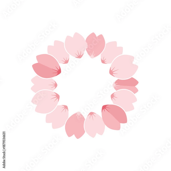Obraz Circular Sakura Petal Wreath