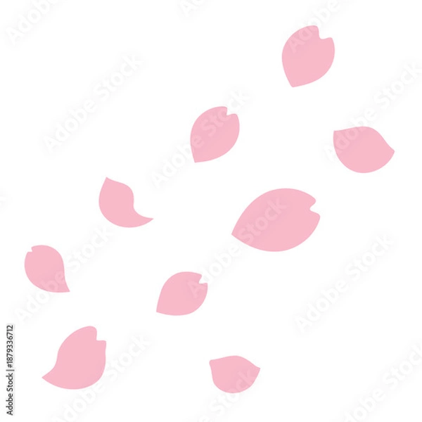Obraz Floating Sakura Petals Minimal Set