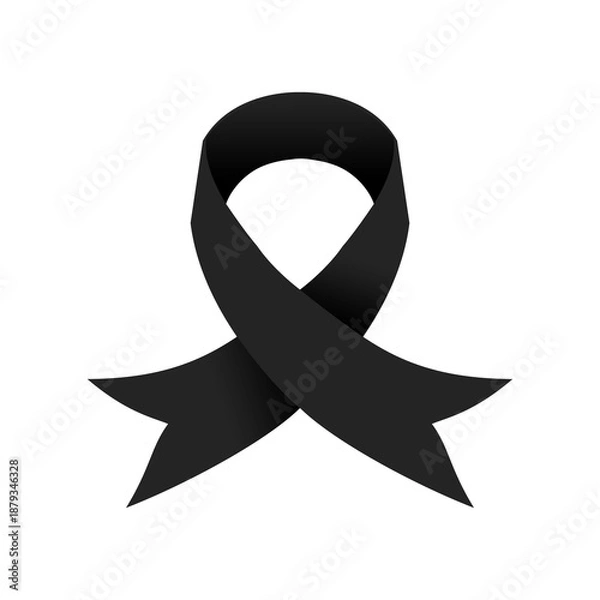 Obraz black awareness ribbon