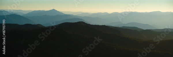Obraz Hazy Ridges, Glacier View Lookout, Washington, 2016