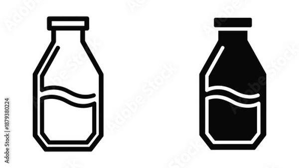 Obraz Milk bottle icon set