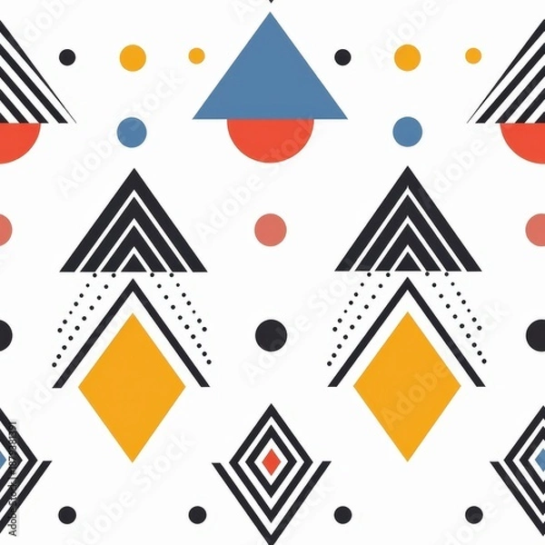 Obraz Abstract geometric pattern design with bold shapes and colors. Seamless pattern.