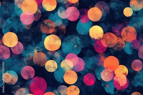 Obraz Colorful abstract design with round shapes. Seamless pattern.