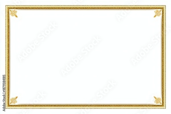 Obraz Elegant Blank Certificate or Document Frame with Golden Borders