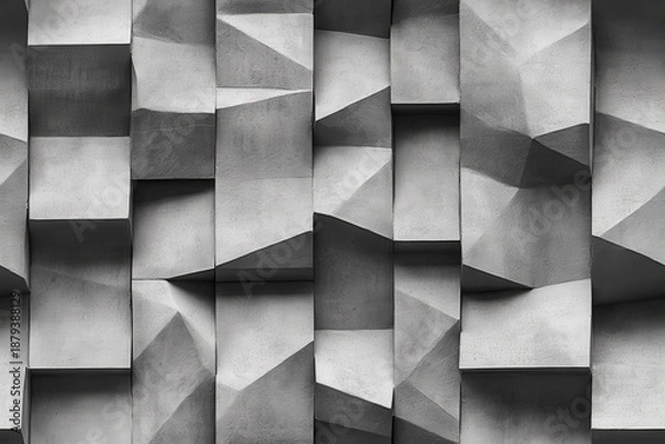 Obraz Abstract gray geometric wall paneling design. Seamless pattern.