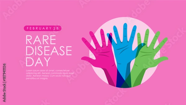 Obraz vector world rare disease day background template