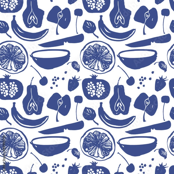 Obraz Fruit silhouettes  pattern