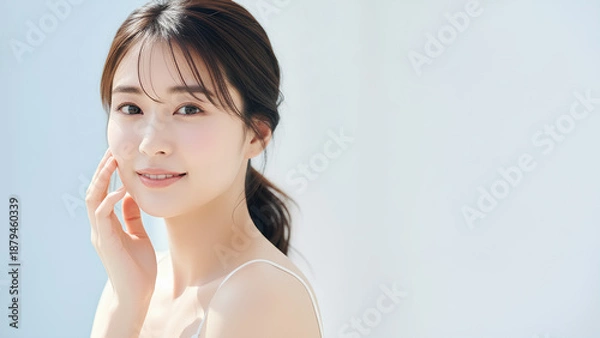 Obraz 透明感のある女性の美容ポートレート