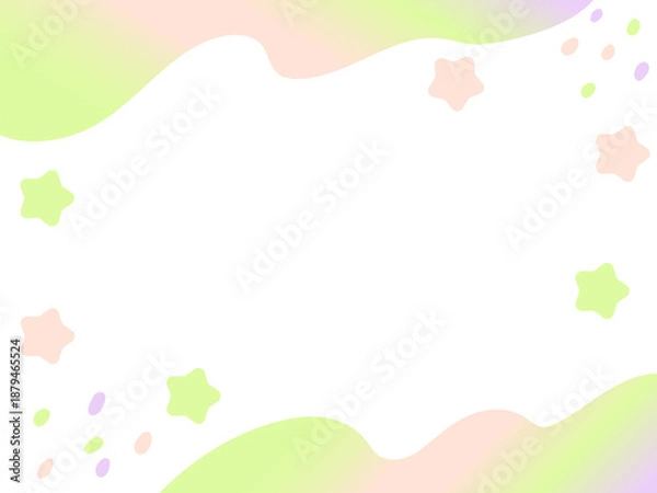 Obraz 可愛いグラデーションの星のフレーム　七夕の背景