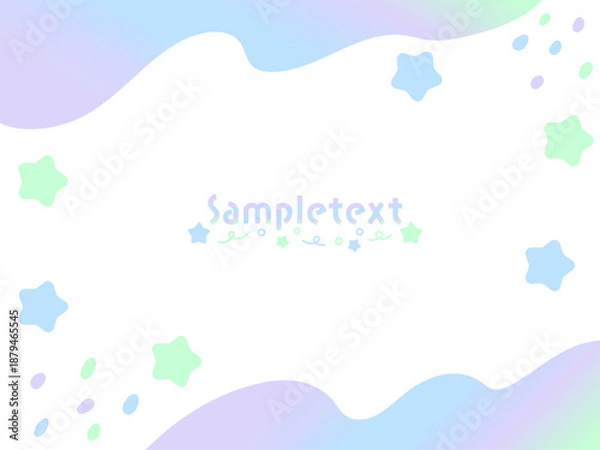 Obraz 可愛いグラデーションの星のフレーム　七夕の背景