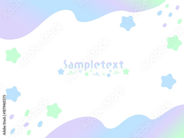 Obraz 可愛いグラデーションの星のフレーム　七夕の背景