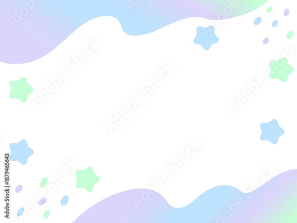 Obraz 可愛いグラデーションの星のフレーム　七夕の背景