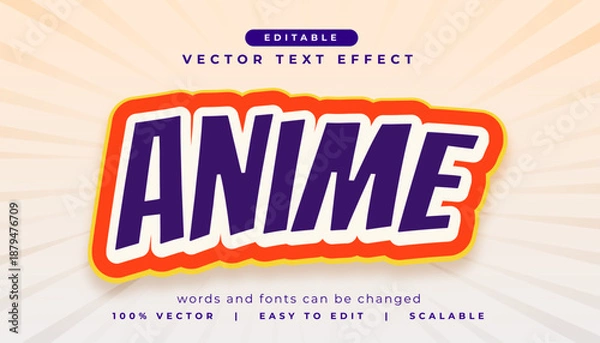 Obraz editable comic anime lettering text effect mockup