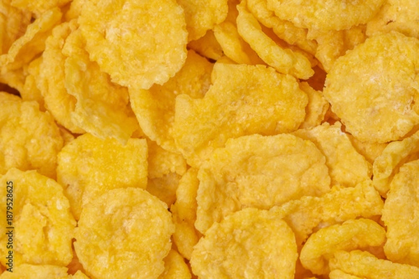 Fototapeta Ready breakfast cornflakes as texture, background, template