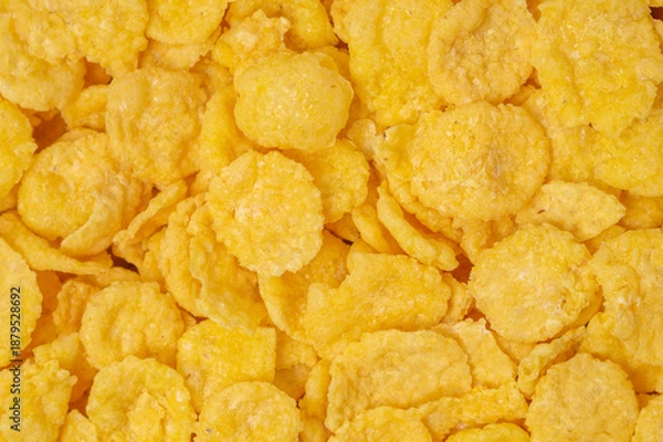 Fototapeta Ready breakfast cornflakes as texture, background, template