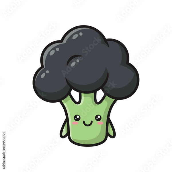 Obraz Cute Cartoon Broccoli Character Illustration