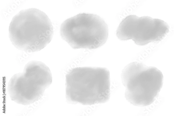 Obraz 灰色の水彩風にじみイラストセット