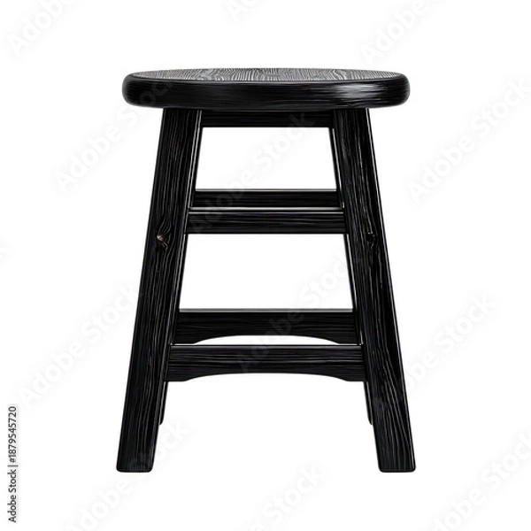 Obraz Black wooden stool