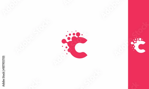 Obraz C, c logo, cyfrowe, sieciowe, bezprzewodowe, inicjały, litery, logo wektor ikony symbolu godła