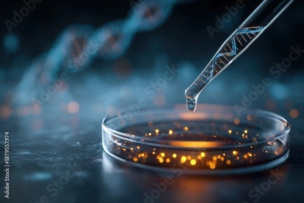 Obraz A DNA strand is being extracted from a cell