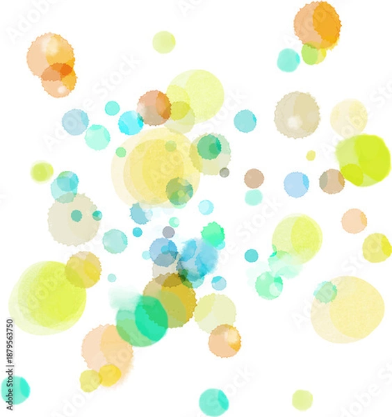 Fototapeta 水彩の背景素材　円