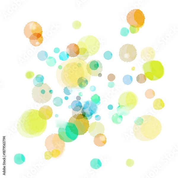 Fototapeta 水彩の背景素材　円